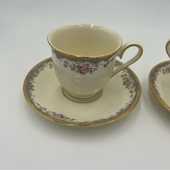 LENOX SOUTHERN VISTA FOOTED CUP AND SAUCER SET OF TWO - Picture 4 of 9